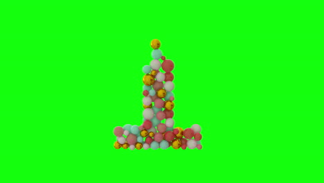 Green-Screen-Number-1-made-of-spheres